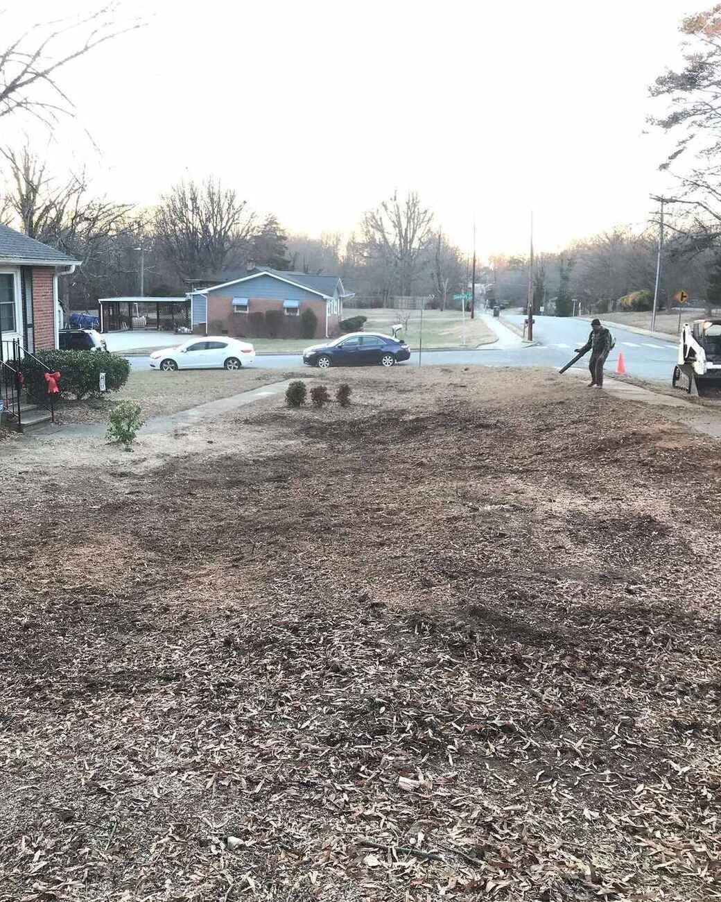 Lot cleared and mulched by Green Limb Tree Service in Greensboro